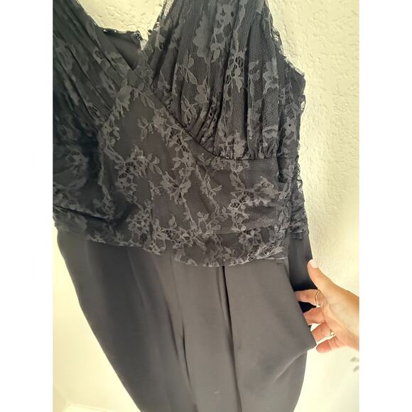 Express Womens Lace Bodice Cami Jumpsuit V-Neck Sleeveless Black Size XL - Picture 5 of 8